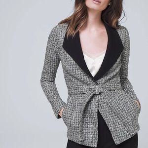 Belted Tweed Wool Blend Blazer Jacket NWOT